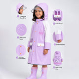 Bunny Pocket Knee-Length Raincoat for Kids