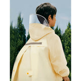 Cream Animal Print Knee Length Raincoat for Kids & Teens