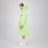 Green Pocket Patch long Length Raincoat for Kids & Teens