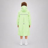 Green Pocket Patch long Length Raincoat for Kids & Teens