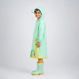 Mint Giraffe Knee Length Raincoat for Kids