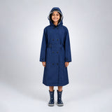 Navy Blue Trench Coat Style Raincoat for Kids & Teens