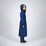 Navy Blue Trench Coat Style Raincoat for Kids & Teens