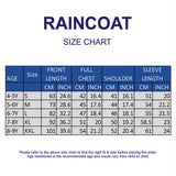 Navy Blue Unicorn Print Knee-Length Raincoat for Kids