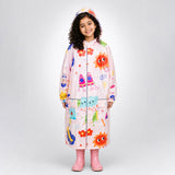 Pink Sunshine Doodle  Knee-Length Raincoat for Kids