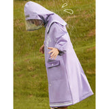 Japanese Style  Purple Sailor Collar Raincoat for Kids & Teens