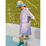 Japanese Style  Purple Sailor Collar Raincoat for Kids & Teens