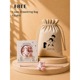 2 Pcs Purple Bow Tumbler & Purple Lunch Box Rakhi Gift Combo for Kids with Free Rakhi and Jute Drawstring Bag