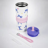 2 Pcs Purple Bow Tumbler & Purple Lunch Box Rakhi Gift Combo for Kids with Free Rakhi and Jute Drawstring Bag
