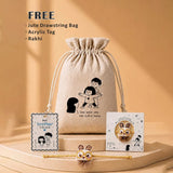 2 Pcs Dumper Backpack & Blue Triangle Stainless Steel Lunch Box Rakhi Gift Combo for Kids with Free Rakhi & Jute drawstring Bag