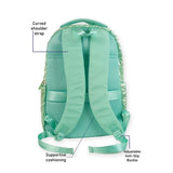 3 Pcs Shiny Mint Star Matching Backpack, Lunch Bag and Stationery Pouch Rakhi Gift Combo for Kids with Free Rakhi