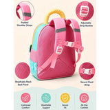 2 Pcs Pink Car Backpack & Purple Stainless Steel Water Bottle Rakhi Gift Combo for Kids with Free Rakhi & Jute Drawstring Bag