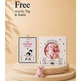 3 Pcs Pink Cool Glasses Backpack, Lunch Bag & Stationery Pouch Rakhi Gift Combo for Kids with Free Rakhi