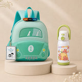 2 Pcs Green Police Backpack & Capybara Water Bottle Rakhi Gift Combo for Kids with Free Rakhi