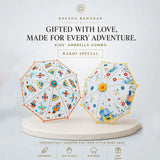 2 Pcs Elephant & Rocket Umbrella Rakhi Gift Combo for Kids with Free Rakhi