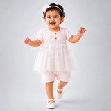 Bow Lace Frock-Style Romper for Tiny Toddlers
