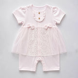 Bow Lace Frock-Style Romper for Tiny Toddlers