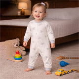 Cap Elephants, Full Sleeves Jumpsuit Romper for Tiny Toddlers