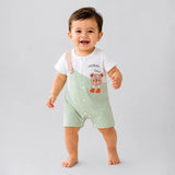 Cookies Bear Suspender-Style Romper for Tiny Toddlers