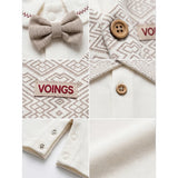 Cream & Beige Bow Waistcoat Romper for Tiny Toddlers