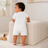 Cream & Beige Bow Waistcoat Romper for Tiny Toddlers