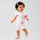 Floral Bunny Cupcake Romper for Tiny Toddlers