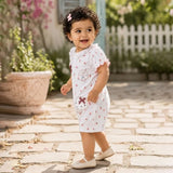 Floral Bunny Cupcake Romper for Tiny Toddlers
