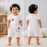 Floral Bunny Cupcake Romper for Tiny Toddlers