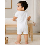 Cream & Grey Bow Waistcoat Romper for Tiny Toddlers