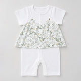 Daisy Floral Overlay Top Romper for Tiny Toddlers