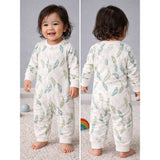 Green Leaves Full Sleeves Jumpsuit Romper For Tiny Toddlers