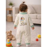 Mint Collar Puppy, Full Sleeves Jumpsuit Romper for Tiny Toddlers