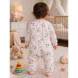 Pink bunny and Hearts Full Sleeves Jumpsuit Romper for Tiny Toddlers