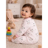 Pink bunny and Hearts Full Sleeves Jumpsuit Romper for Tiny Toddlers