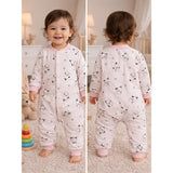 Pink bunny and Hearts Full Sleeves Jumpsuit Romper for Tiny Toddlers