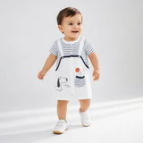 Puppy Basketball Suspender-Style Romper for Tiny Toddlers