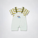 3D Puppy Pocket Suspender-Style Romper for Tiny Toddlers