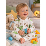Cute Racoon & Palm Leaf, Full Sleeves Jumpsuit Romper for Tiny Toddlers