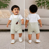 Smart 3D Puppy Face Suspender-Style Romper for Tiny Toddlers