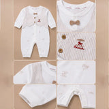 Beige Stripes Waistcoat Romper for Tiny Toddlers