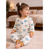 Brown Submarine Full Sleeves Jumpsuit Romper for Tiny Toddlers