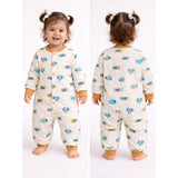Brown Submarine Full Sleeves Jumpsuit Romper for Tiny Toddlers