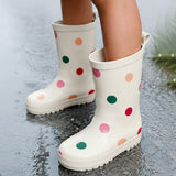 Ms. Swiss Dots, Flexible Rubber Rain Gumboots for Toddlers and Kids