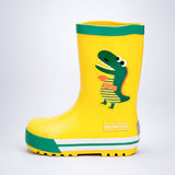 Mr. Yelosaur Stripe, Flexible Rubber Rain Gumboots for Toddlers and Kids