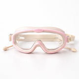 Pink White 2 Border Anti Fog UV Protection Leakproof Design Swim Goggles for Kids, 4yrs - 10yrs