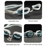 Blue Transparent Anti Fog UV Protection leakproof design Swim Goggles for Kids 4 yrs-10 yrs