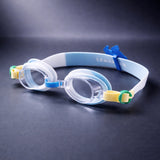 Blue & Green Croc Face, Anti Fog UV Protection Leakproof Design Swim Goggles for Kids, 5yrs - 10yrs