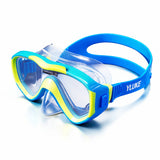 Snorkelling Scuba Diving Mask, Blue Neon Green Anti Fog underwater snorkelling Goggles for Kids & Adults, 10yrs and above