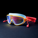 Blue, Orange & Red Anti-Fog UV Protection Leakproof Swim Goggles for Kids, 4-10 Years