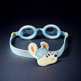 Blue & Yellow Dog Face, Anti Fog UV Protection Leakproof Design Swim Goggles for Kids, 5yrs - 10yrs